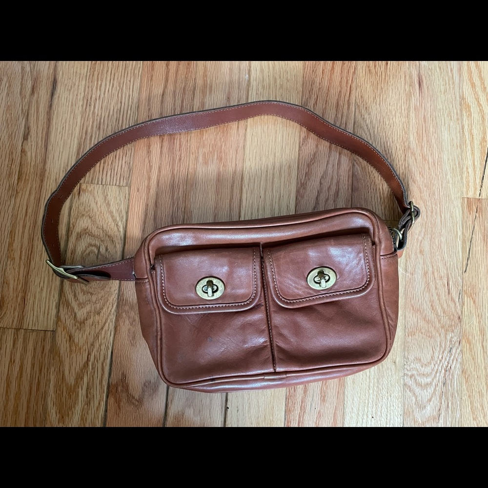 Vintage Coach Brown Leather Belt Bag